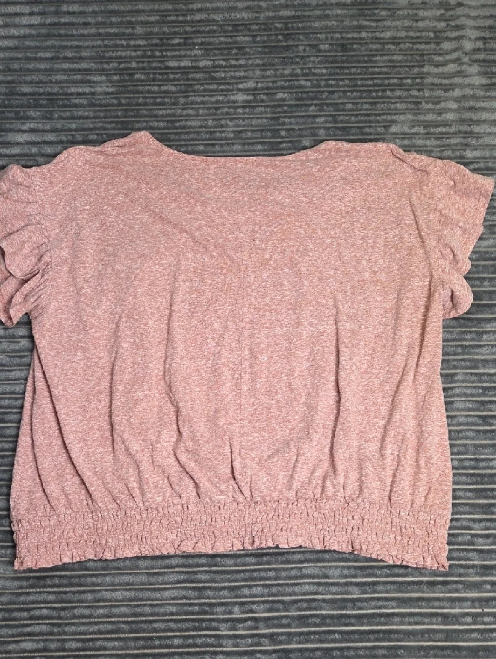 Sonoma Dusty Rose Flutter Sleeve Smocked-Hem Tee - Picture 7 of 7